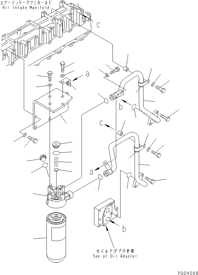 Engines Komatsu / SA6D140-2C-G S/N 22537-UP(sa6d14yc) / OIL FILTER(#25748-29874)(030830 : A3110-B4D1)