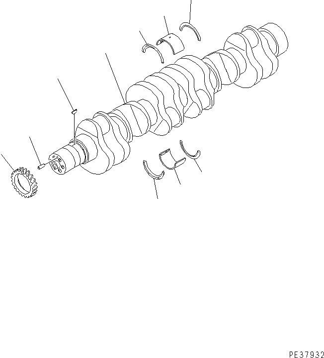 Komatsu parts book diagram for SA6D170E-2A S/N 17353-UP: CRANKSHAFT