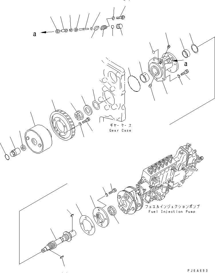 Komatsu parts book diagram for SA6D170E-2A S/N 17353-UP: FUEL INJECTION PUMP DRIVE