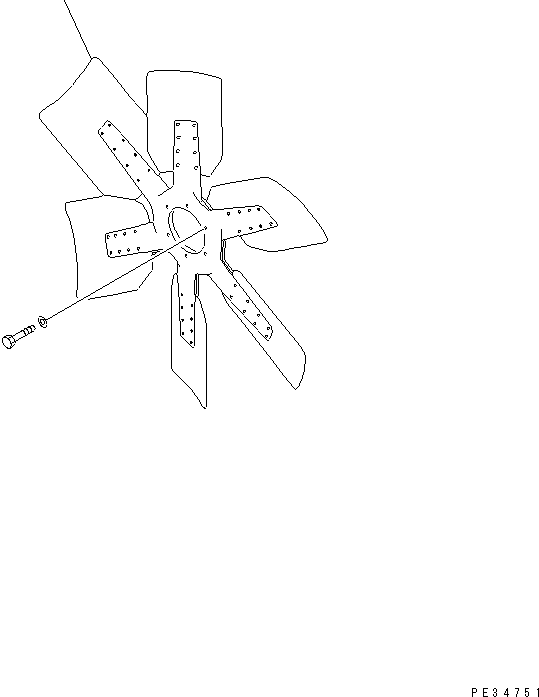 Komatsu parts book diagram for SA6D170E-2A S/N 17353-UP: COOLING FAN (FOR TILT RADIATOR GUARD)(#19340-20091)
