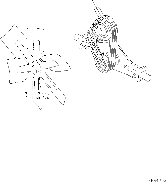 Komatsu parts book diagram for SA6D170E-2A S/N 17353-UP: FAN BELT (EC. DYNAMIC NOISE SUPPRENSSION SPEC.)(#19260-20091)