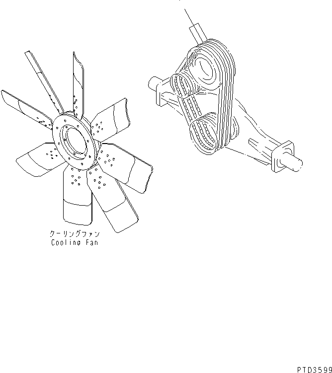 Komatsu parts book diagram for SA6D170E-2A S/N 17353-UP: FAN BELT (REVERSIBLE SPEC.)(#17713-20091)