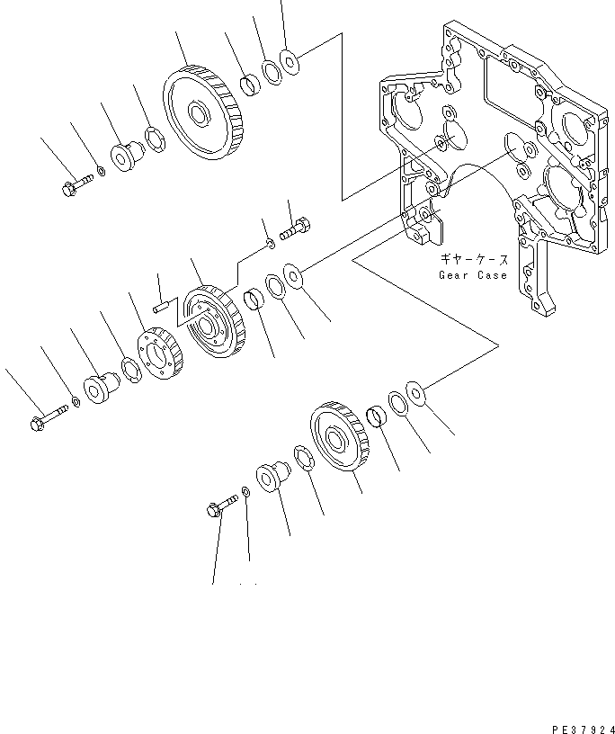 Komatsu parts book diagram for SA6D170E-2C S/N 17353-UP: IDLER GEAR