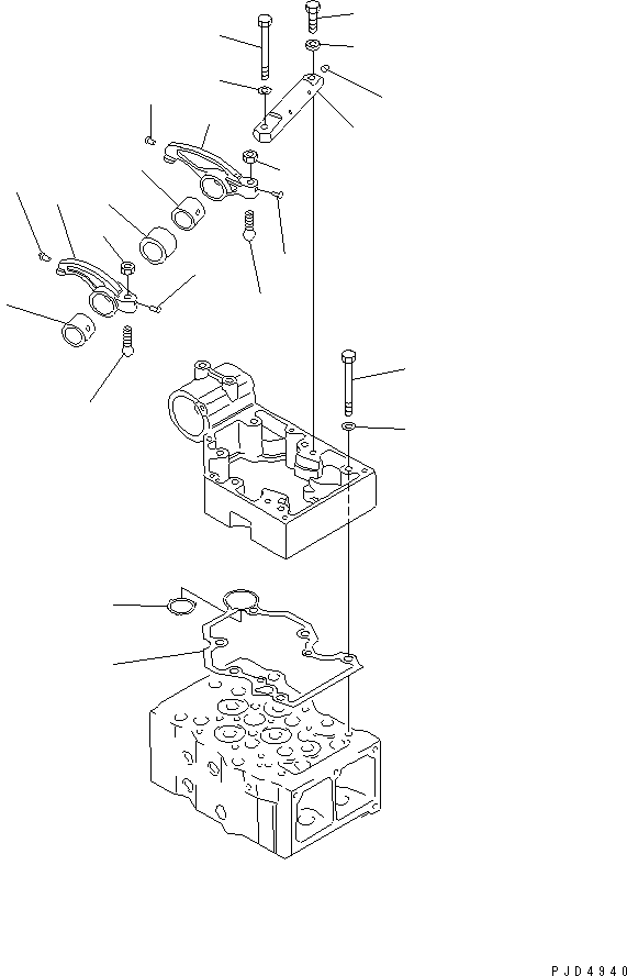 Komatsu parts book diagram for SA6D170E-2C S/N 17353-UP: ROCKER ARM(#19340-)