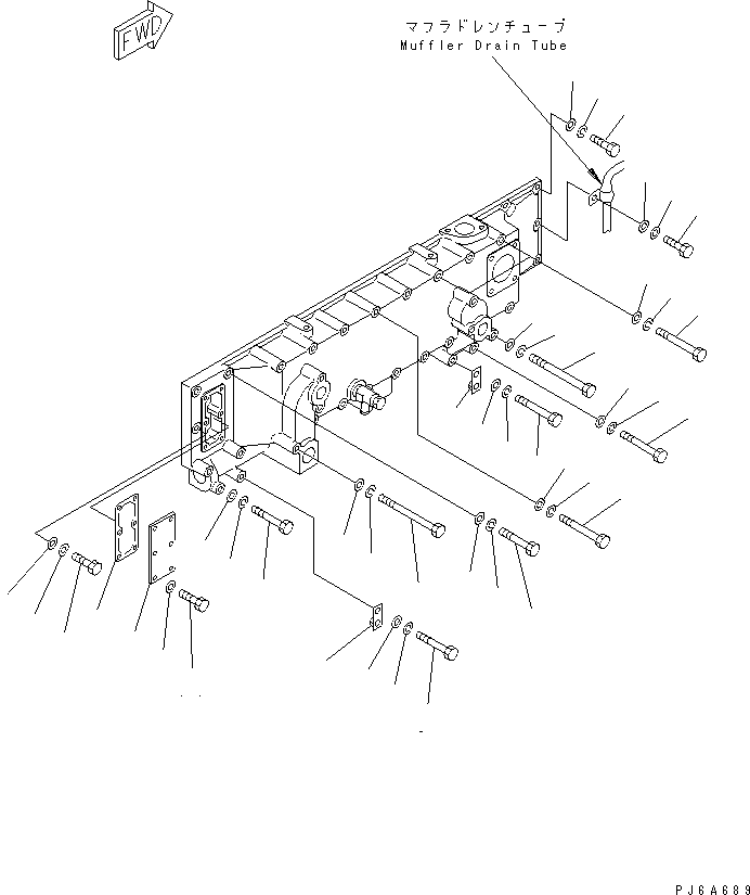 Komatsu parts book diagram for SA6D170E-2C S/N 17353-UP: OIL COOLER MOUNTING PARTS(#19340-)