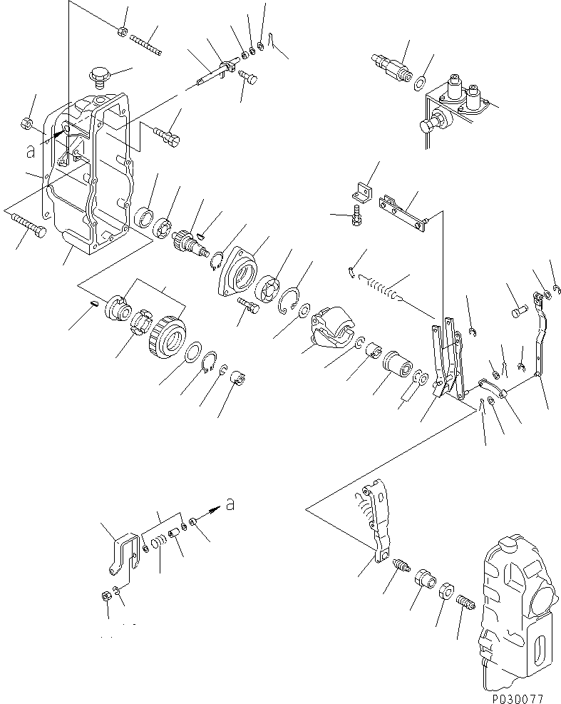 Komatsu parts book diagram for SA6D170E-2C S/N 17353-UP: FUEL INJECTION PUMP (GOVERNOR) (1/2) (INNER PARTS)(#18669-)
