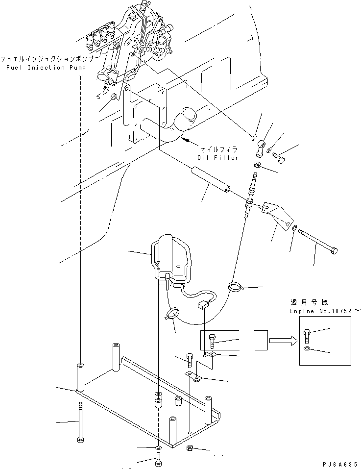 Komatsu parts book diagram for SA6D170E-2C S/N 17353-UP: ENGINE STOP MOTOR(#18669-)