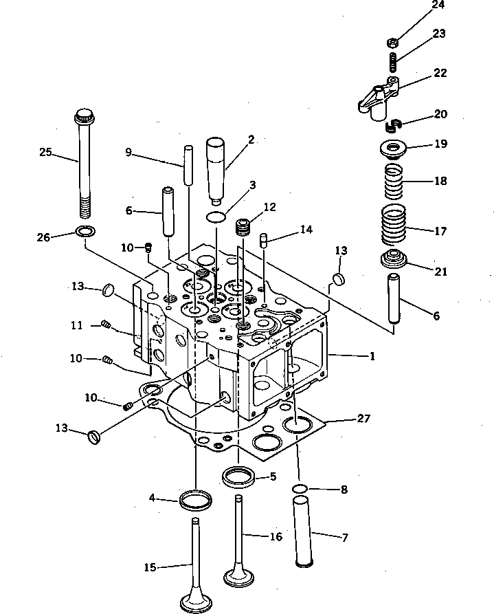 Komatsu parts book diagram for SA6D170-B-1E S/N 11452-UP: CYLINDER HEAD
