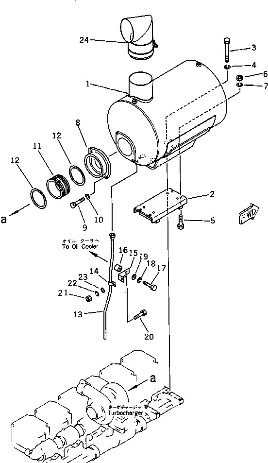 Komatsu parts book diagram for SA6D170-B-1E S/N 11452-UP: MUFFLER