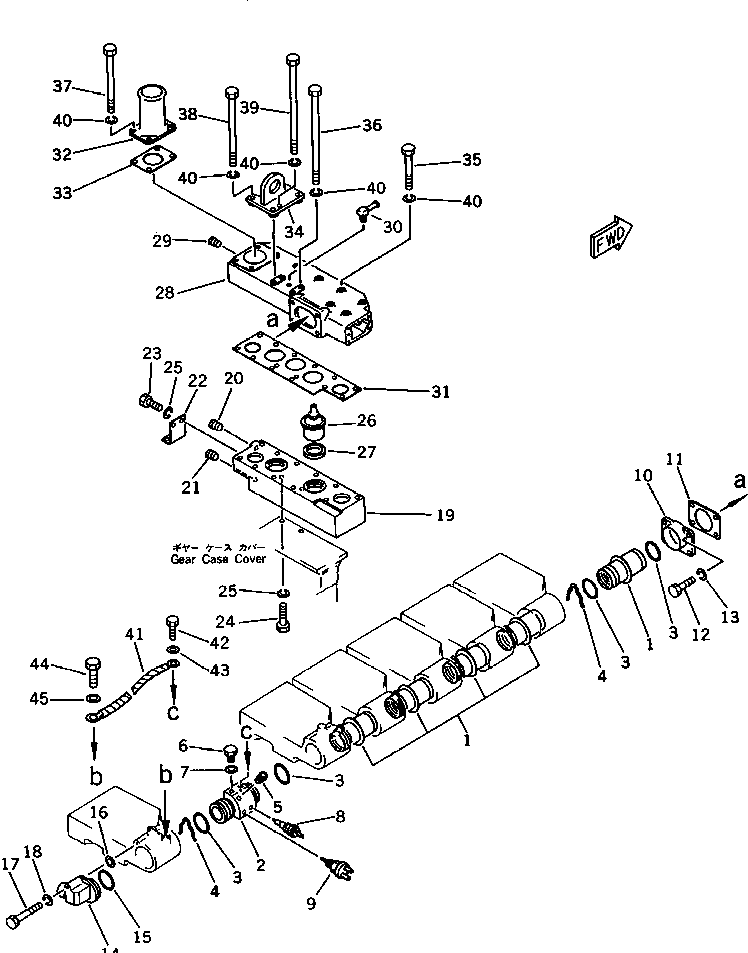Komatsu parts book diagram for SA6D170-B-1E S/N 11452-UP: WATER MANIFOLD AND THERMOSTAT
