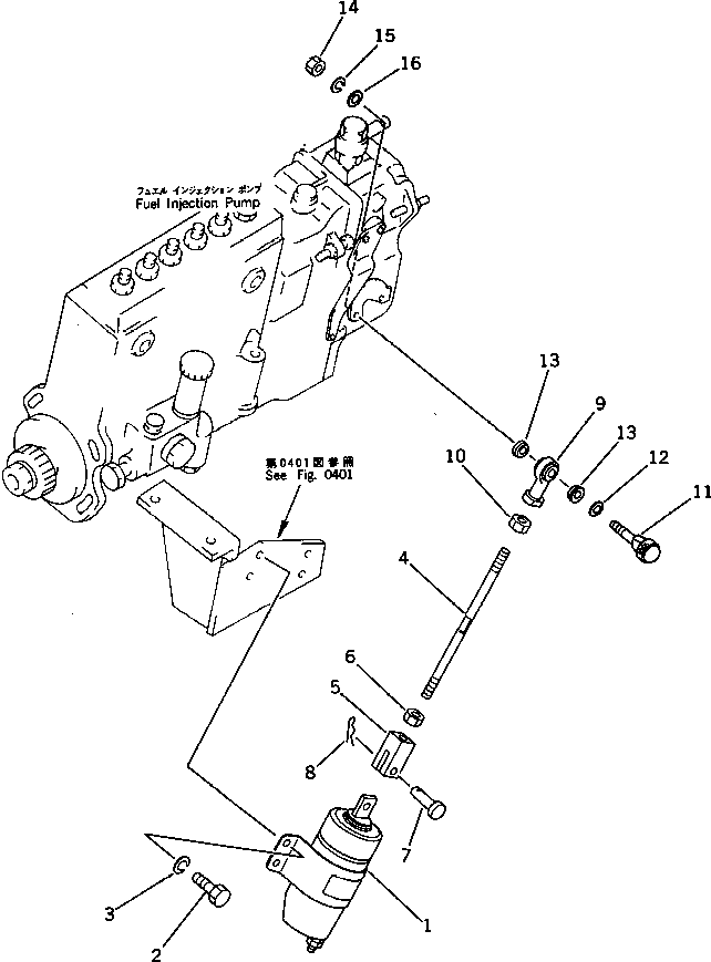 Komatsu parts book diagram for SA6D170-B-1E S/N 11452-UP: SOLENOID AND MOUNTING
