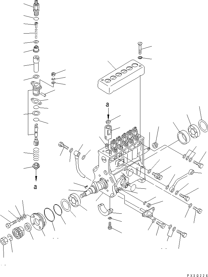 Komatsu parts book diagram for SA6D170-B-1E S/N 11452-UP: FUEL INJECTION PUMP (PUMP)