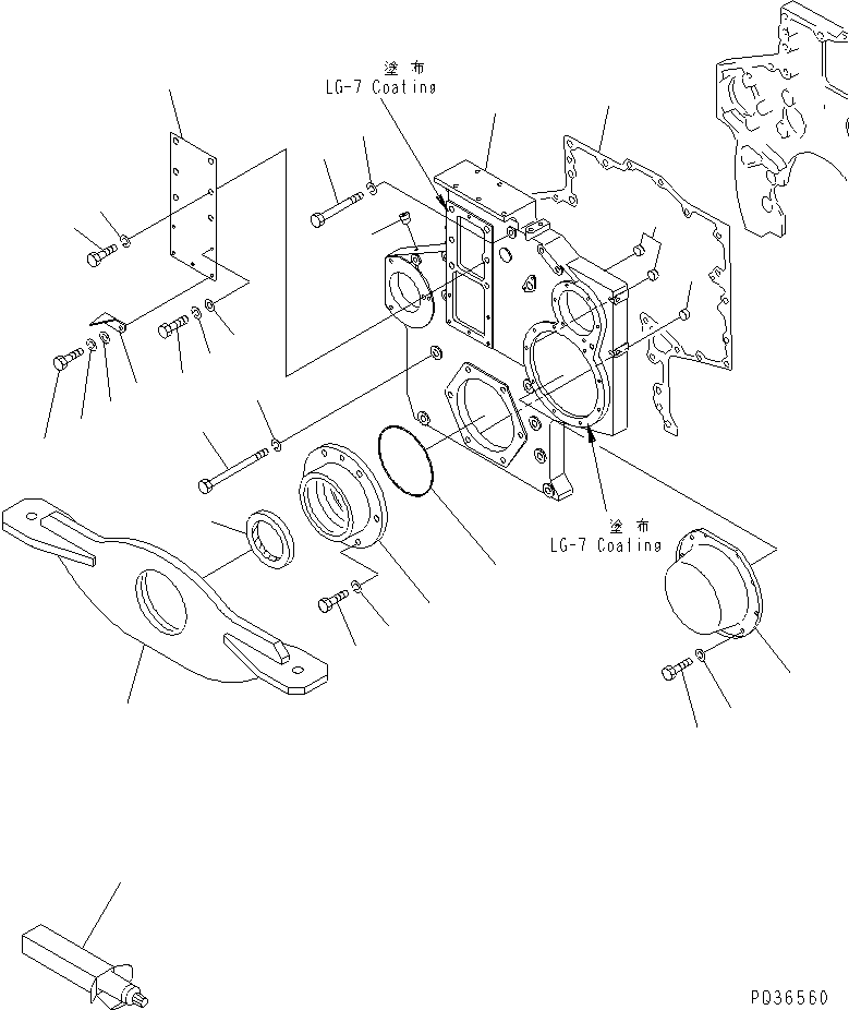 Engines Komatsu / SA6D170-A-1Q S/N 13144-UP(sa6d17cc) / FRONT COVER AND FRONT SUPPORT(060030 : 0205)