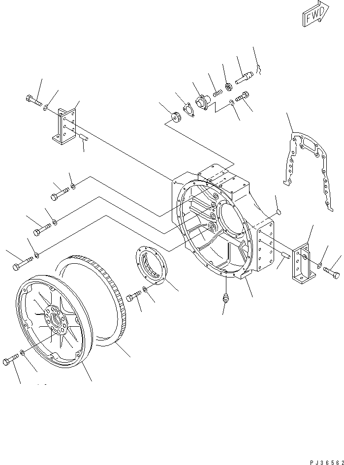 Engines Komatsu / SA6D170-A-1Q S/N 13144-UP(sa6d17cc) / FLYWHEEL AND FLYWHEEL HOUSING(060070 : 0221)