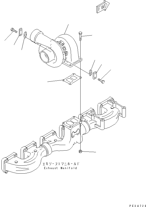 Engines Komatsu / SA6D170E-2C S/N 17353-UP(sa6d17dc) / TURBOCHARGER MOUNTING(#18669-)(030120 : A1530-A6F2)
