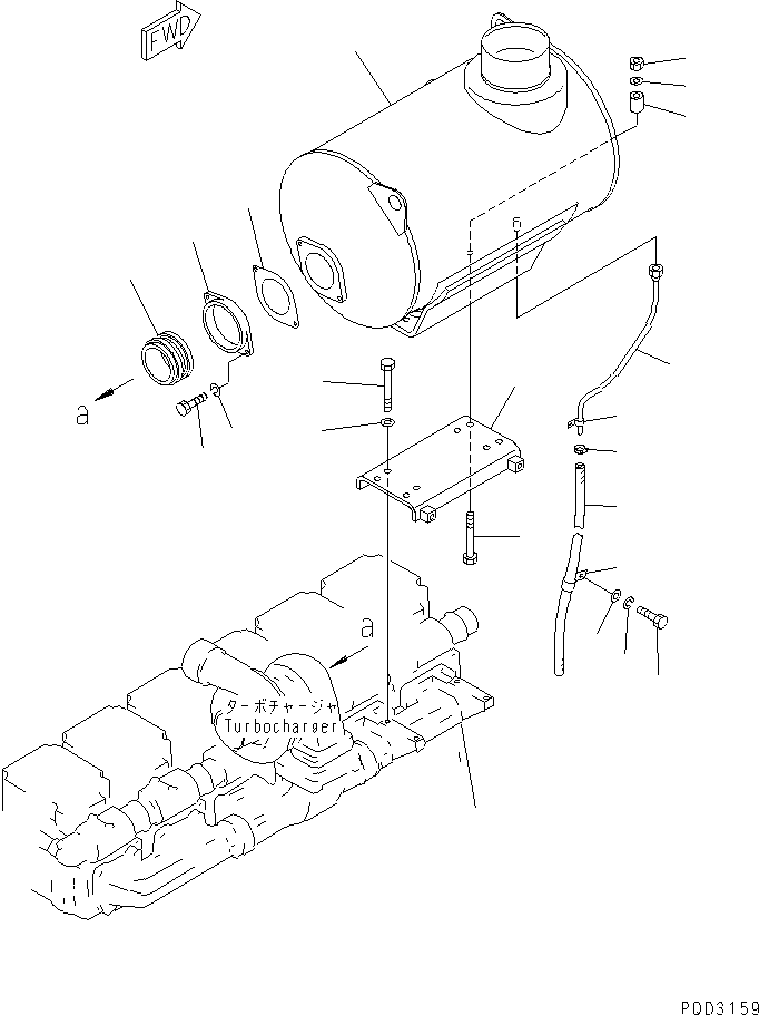 Engines Komatsu / SA6D170E-2C S/N 17353-UP(sa6d17dc) / MUFFLER MOUNTING(#18669-)(030150 : A1610-A6E1)