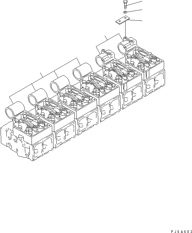 Engines Komatsu / SA6D170E-2C S/N 17353-UP(sa6d17dc) / ROCKER ARM AND HOUNING(#19340-)(030490 : A2411-A6A5)