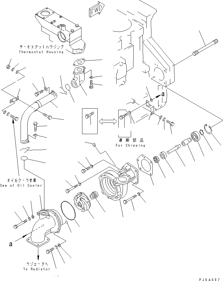 Engines Komatsu / SA6D170E-2C S/N 17353-UP(sa6d17dc) / WATER PUMP(#18669-)(030820 : A5010-A6A6A)