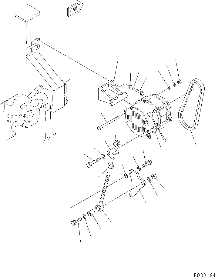 Engines Komatsu / SA6D170E-2C S/N 17353-UP(sa6d17dc) / ALTERNATOR MOUNTING (50A)(#18669-)(030880 : A6010-A6E5)