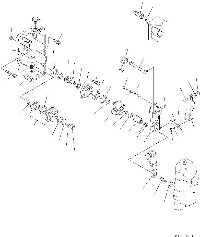 Komatsu parts book diagram for SA6D170-B-1F S/N 11763-UP: FUEL INJECTION PUMP (GOVERNOR) (1/2) (INNER PARTS)(#11763-13555)