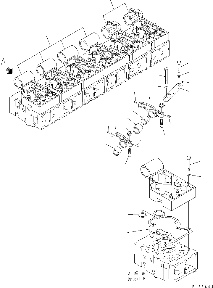 Komatsu parts book diagram for SA6D170-B-1J-R S/N 13551-UP (-50cent. SPEC.): ROCKER ARM AND HOUSING