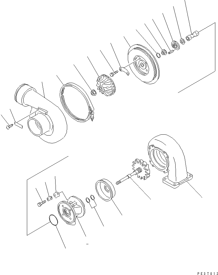 Komatsu parts book diagram for SA6D170-B-1J-R S/N 13551-UP (-50cent. SPEC.): TURBOCHARGER(#13551-15713)