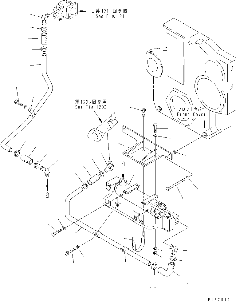 Komatsu parts book diagram for SA6D170-B-1J-R S/N 13551-UP (-50cent. SPEC.): WATER HEATER AND PIPING (COLD WEATHER (B) SPEC.)