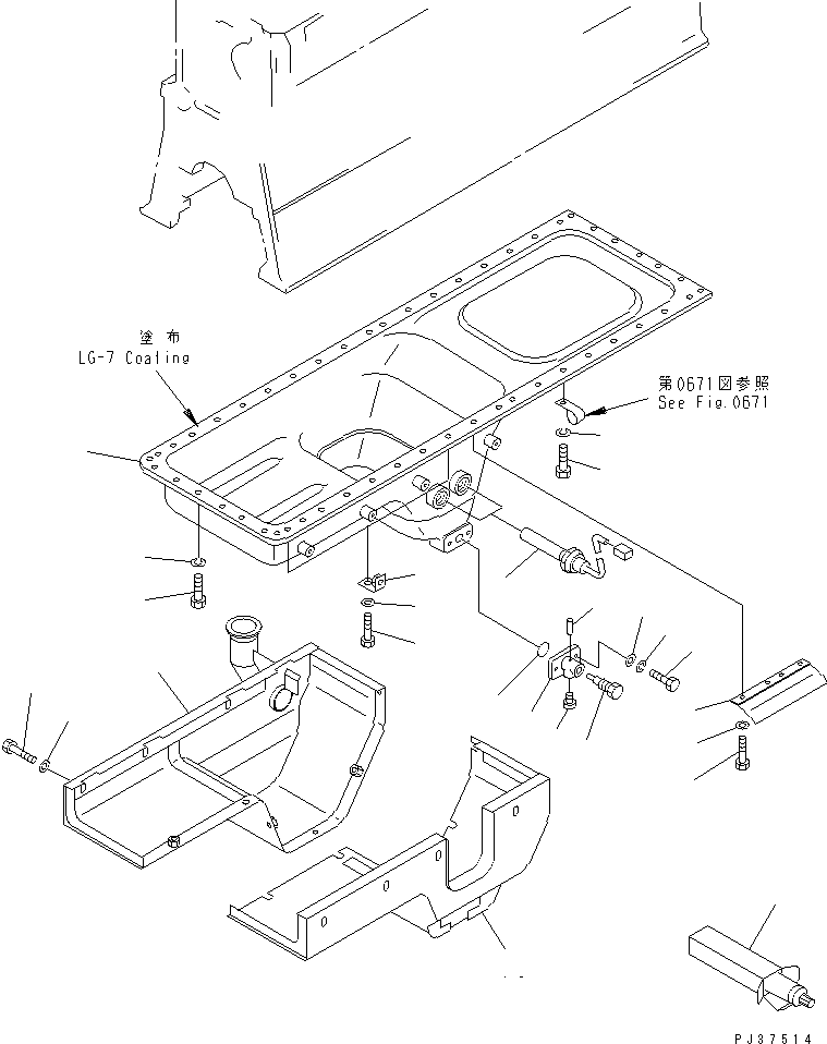 Komatsu parts book diagram for SA6D170-B-1J-R S/N 13551-UP (-50cent. SPEC.): OIL PAN (WITH OIL PAN COVER TYPE) (COLD WEATHER (B) SPEC.)
