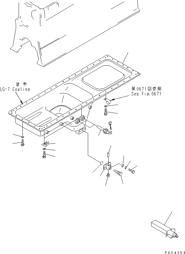 Komatsu parts book diagram for SA6D170-B-1J-R S/N 13551-UP (-50cent. SPEC.): OIL PAN (OIL PAN COVER LESS TYPE) (COLD WEATHER (B) SPEC.)