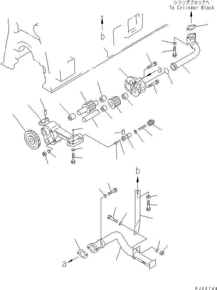 Komatsu parts book diagram for SA6D170-B-1J-R S/N 13551-UP (-50cent. SPEC.): LUBRICATING OIL PUMP AND SUCTION PIPE