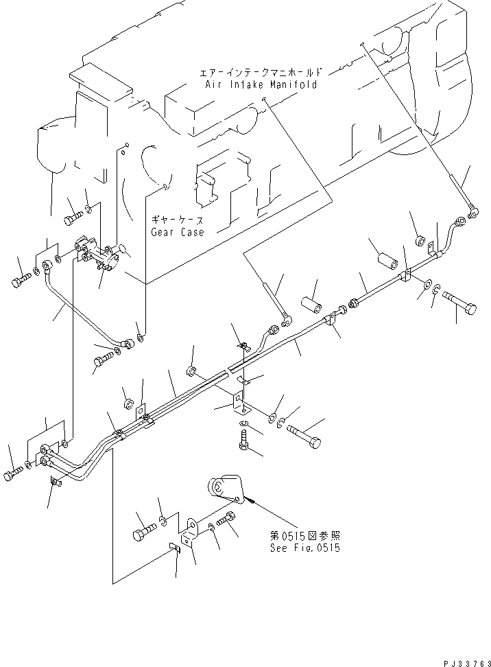 Komatsu parts book diagram for SA6D170-B-1J-R S/N 13551-UP (-50cent. SPEC.): MECHANICAL PUMP AND PIPING