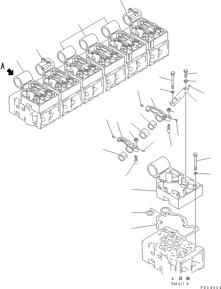 Engines Komatsu / SA6D170-B-1F-SP S/N 11763-UP(sa6d17fr) / ROCKER ARM AND HOUSING(030020 : 0112)
