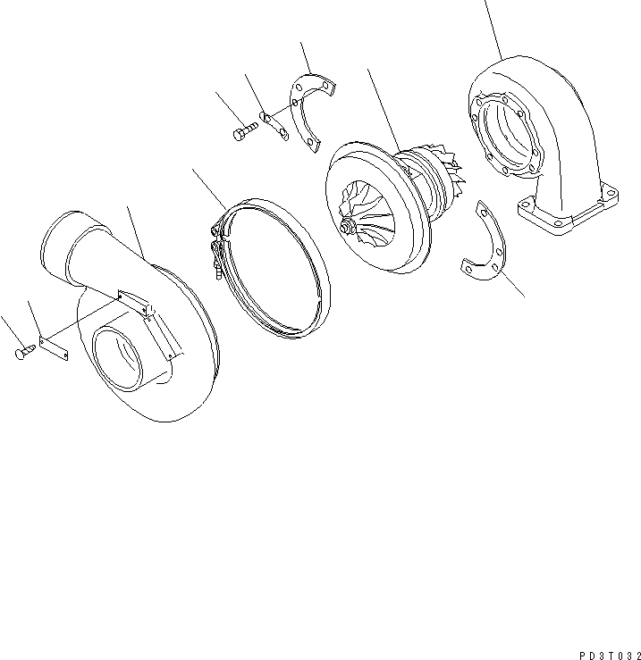 Engines Komatsu / SA6D170-B-1F-SP S/N 11763-UP(sa6d17fr) / TURBOCHARGER (INNER PARTS)(030080 : 0156)