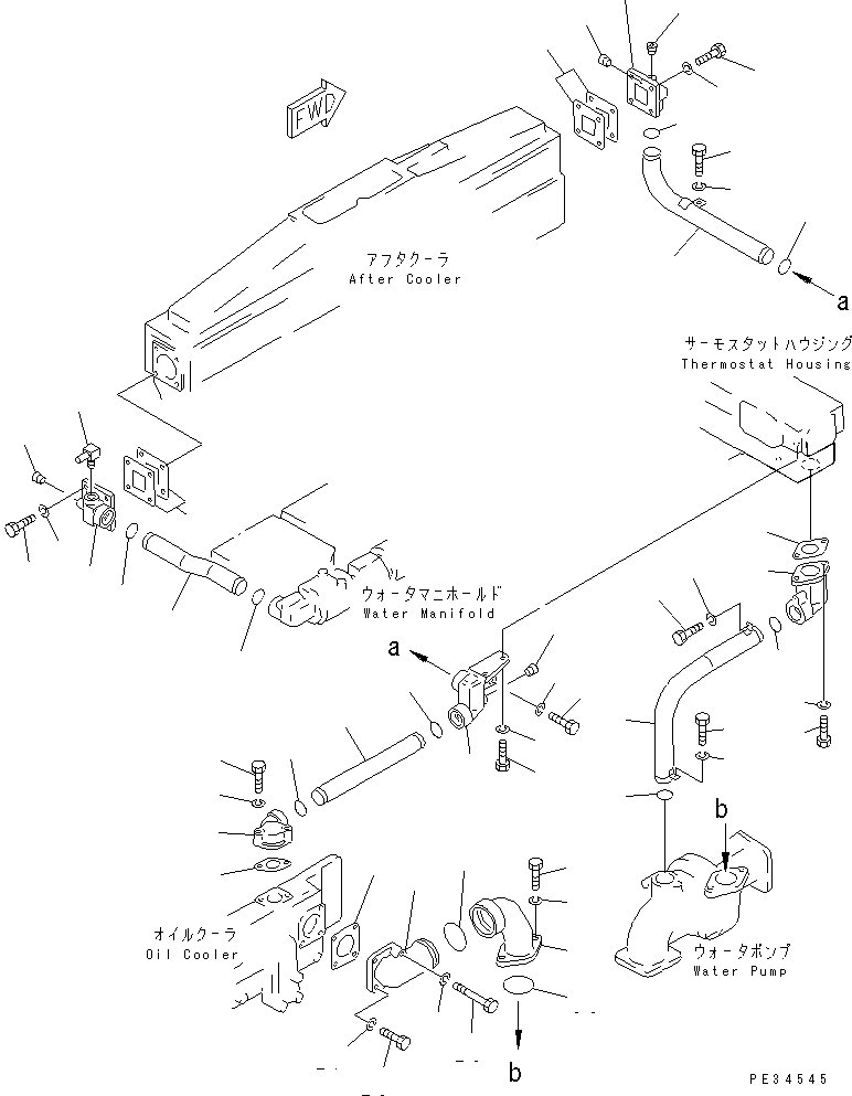 Engines Komatsu / SA6D170-B-1F-SP S/N 11763-UP(sa6d17fr) / WATER PIPING(030120 : 0177)