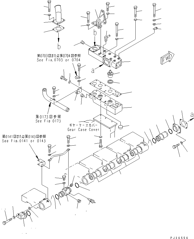 Komatsu parts book diagram for SA6D170-A-1Q-H S/N 13144-UP: WATER MANIFOLD AND THERMOSTAT