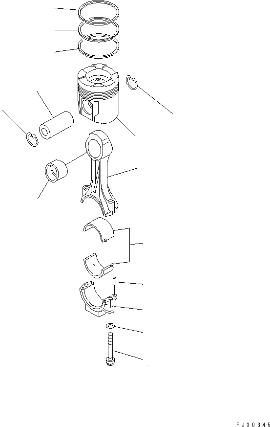 Komatsu parts book diagram for SA6D170-A-1Q-H S/N 13144-UP: PISTON AND CONNECTING ROD