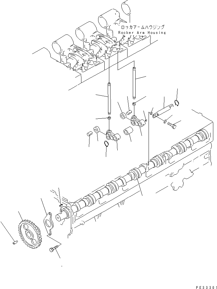 Komatsu parts book diagram for SA6D170-A-1Q-H S/N 13144-UP: CAMSHAFT AND CAM FOLLOWER