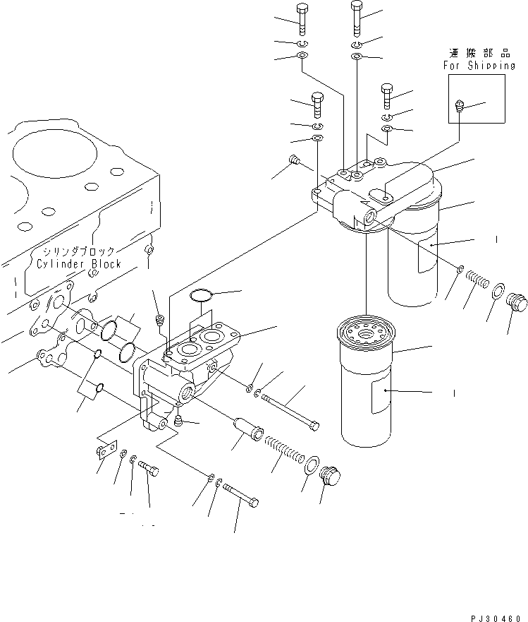 Komatsu parts book diagram for SA6D170-A-1Q-H S/N 13144-UP: LUBRICATING OIL FILTER (EXTREME COLD TERRAIN SPEC.)(#15320-)