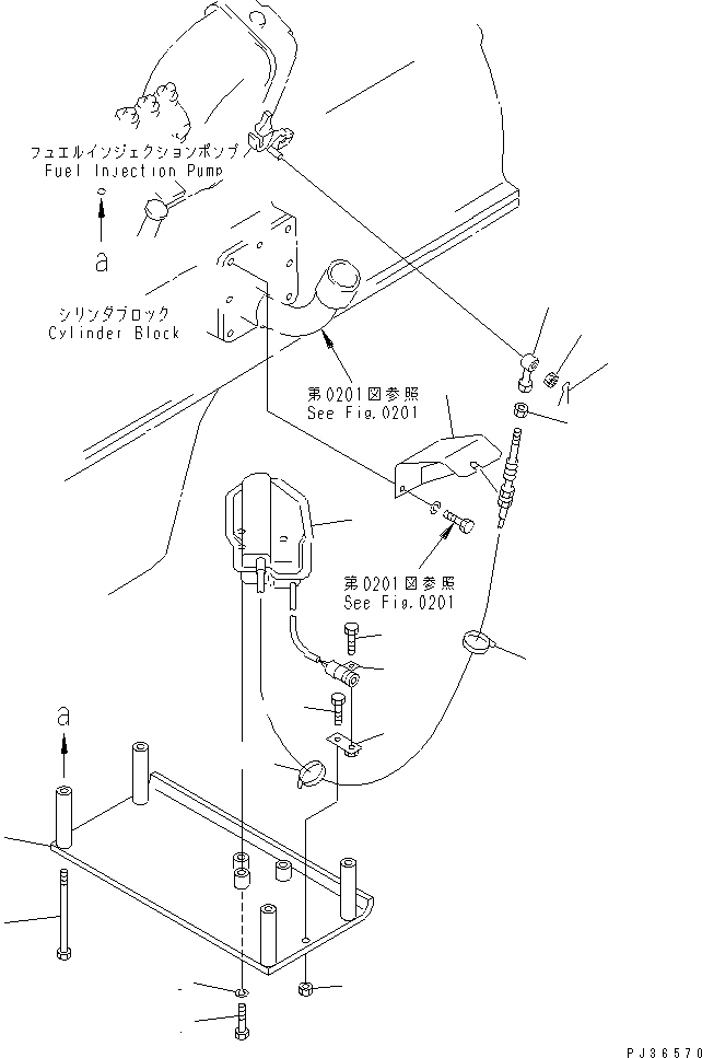 Komatsu parts book diagram for SA6D170-A-1Q-H S/N 13144-UP: ENGINE STOP MOTOR AND MOUNTING