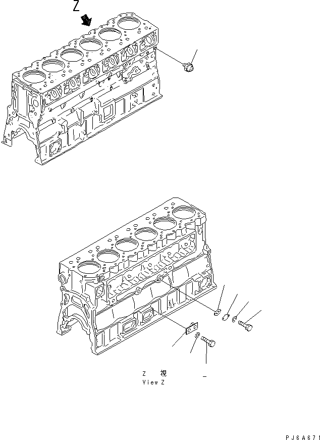 Engines Komatsu / SA6D170E-2C-7 S/N 17001-UP(sa6d17nc) / CYLINDER BLOCK BLIND COVER(#19340-)(030240 : A2011-A6A6)