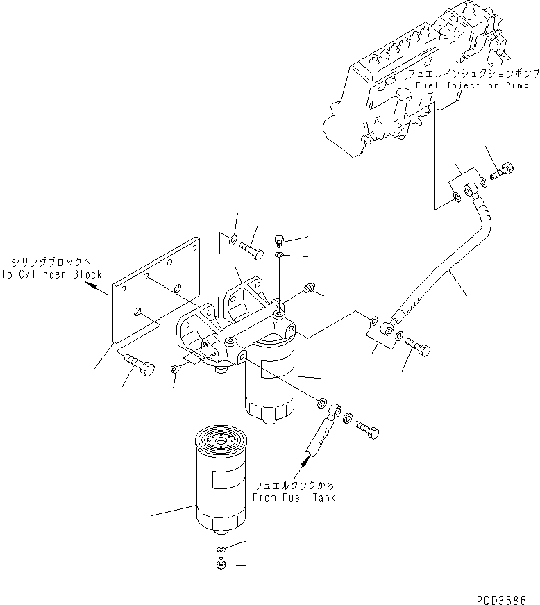 Engines Komatsu / SA6D170E-2C-7 S/N 17001-UP(sa6d17nc) / ADDITIONAL FUEL FILER (SANDY AND DUSTY SPEC.)(#18669-)(030710 : A4150-A6A8)