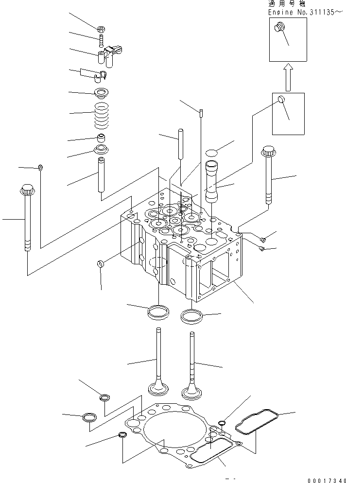 Engines Komatsu / SA6D170E-3A-7 S/N 310001-UP(sa6d17qr) / CYLINDER HEAD(030010 : A1010-A6B6)