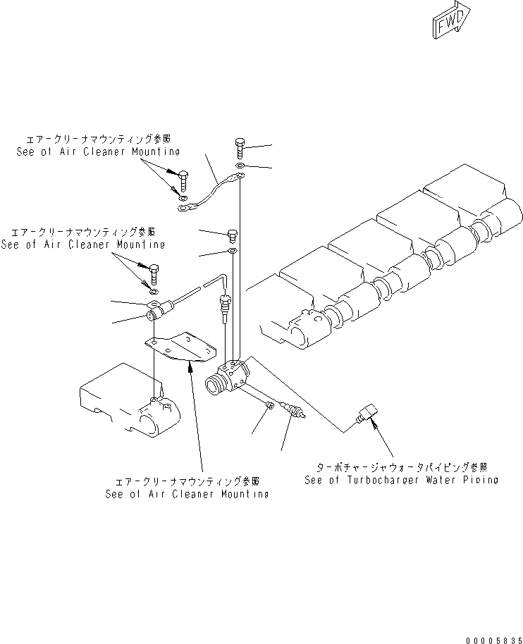 Komatsu parts book diagram for SA6D170-B-1F-7 S/N 10001-UP: WATER TEMPERATURE SWITCH AND SENSOR(#17220-)