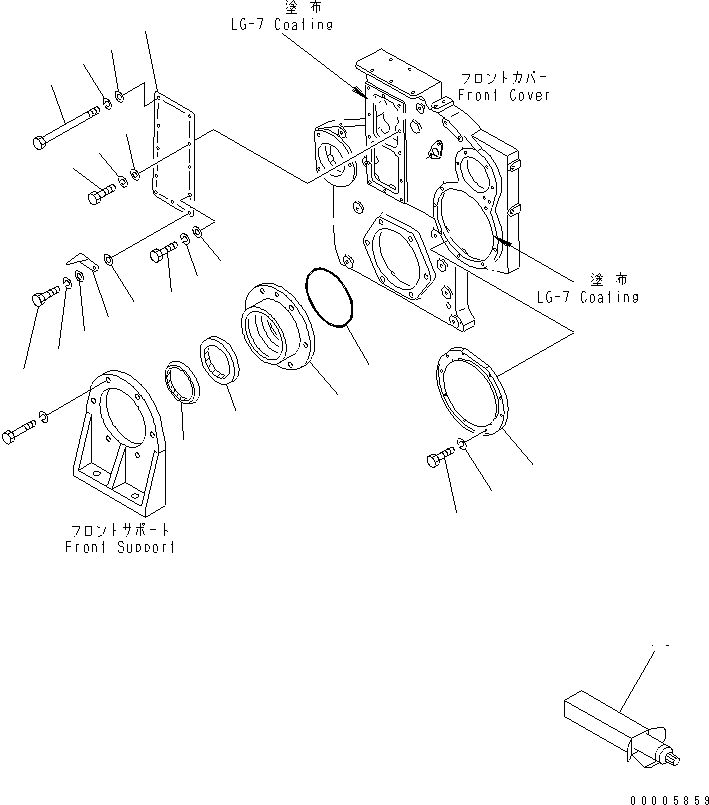 Komatsu parts book diagram for SA6D170-B-1F-7 S/N 10001-UP: FRONT COVER ACCESSORY(#19340-)