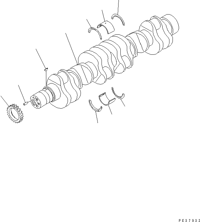 Komatsu parts book diagram for SA6D170-B-1F-7 S/N 10001-UP: CRANKSHAFT(#15701-)