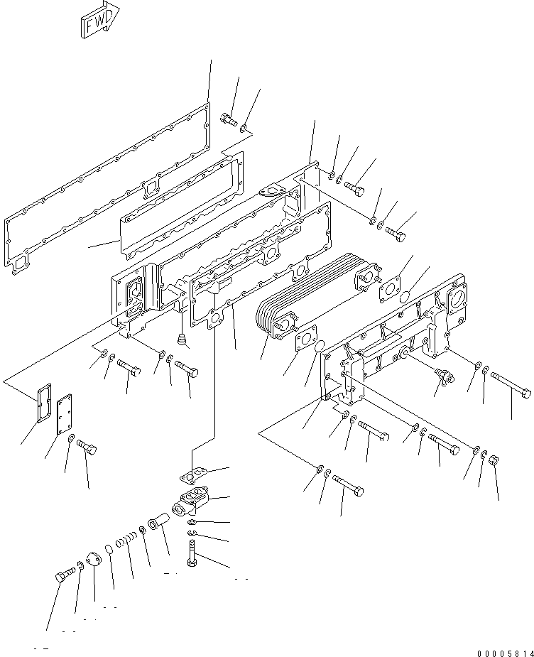 Komatsu parts book diagram for SA6D170-B-1F-7 S/N 10001-UP: LUBRICATING OIL COOLER(#15701-15810)