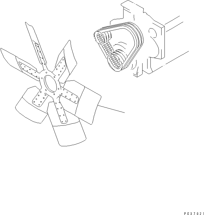 Komatsu parts book diagram for SA6D170-B-1F-7 S/N 10001-UP: COOLING FAN (SUCTION TYPE)(#15701-)