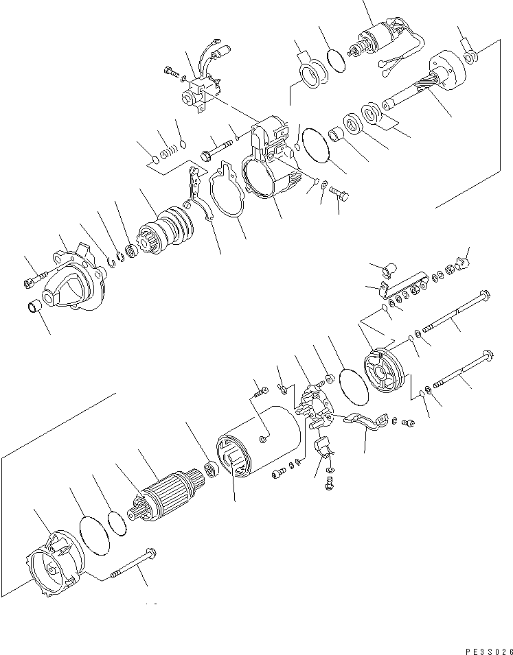 Komatsu parts book diagram for SA6D170-B-1F-7 S/N 10001-UP: STARTING MOTOR (11KW) (INNER PARTS)(#15701-)