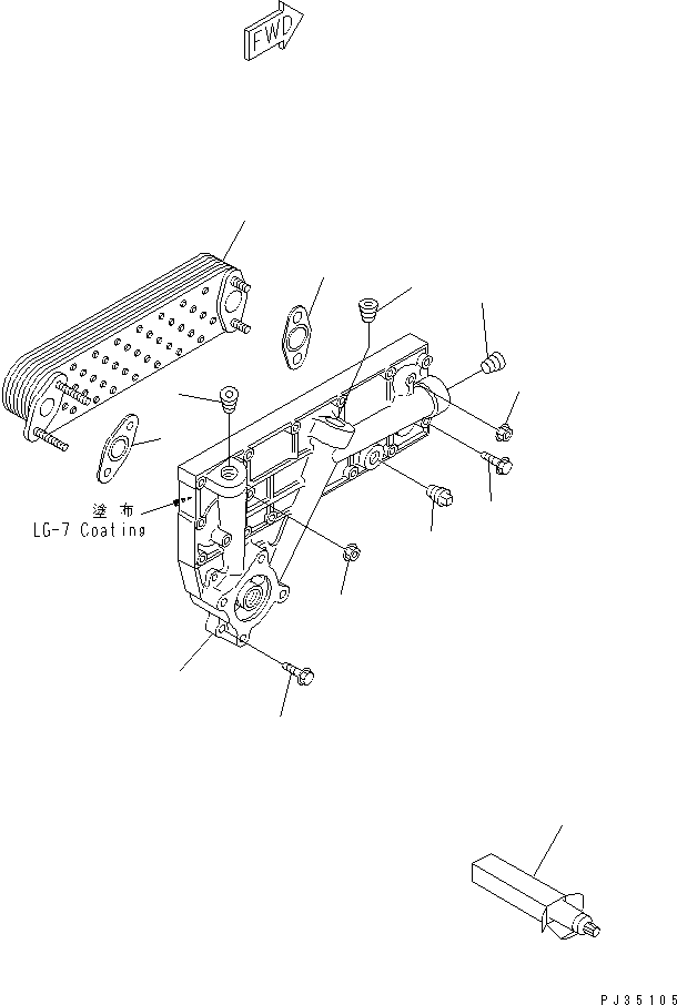 Engines Komatsu / SA6D95L-1C S/N 35398-UP(sa6d951r) / LUBRICATING OIL COOLER(#35398-50656)(090060 : 0331)