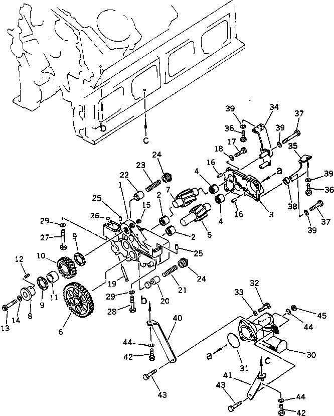 Engines Komatsu / SA8V170-1A S/N 10001-UP(sa8v170r) / LUBRICATING OIL PUMP AND SUCTION PIPE(#10512-)(090020 : 0301A)